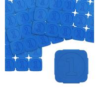 1000 jetons événementiels séparables avec chiffre 1 en relief CombiCraft en bleu en plastique, destiné comme jetons de festival, jetons de consigne ou comme jetons de buvette