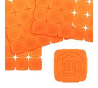 10000 jetons événementiels séparables avec chope de bière en relief CombiCraft en orange fluo lumière noir en plastique, destiné comme jetons de festival, jetons de consigne ou comme jetons de buvette