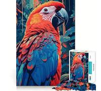 1000 magnifiques puzzles de perroquet ara, avec des pièces sur mesure, un jeu cognitif qui invite au jeu et offre un motif de Noël confortable et amusant (50 x 75 cm)