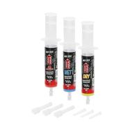 1000 Miglia DRY, WET et ALLWEATHER Lubrifiant Chaîne Vélo pour toutes les Conditions de piste - 180 ml (3 x 60 ml), seringues avec Applicateurs Drop et Huggie System, formule fluorescente parfumée