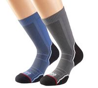 1000 Mile Twin Pack Trek Chaussettes de Marche, Bleu Marine/Gris Anthracite, M Mixte