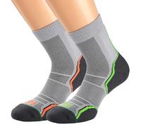 1000 Mile Trail Lot de 2 Paires de Chaussettes de Course pour Homme L Gris/Orange