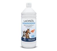 1000 ml d'huile de saumon pour chiens, chats et chevaux | Riche en acides gras oméga 3 et 6 - Huile de poisson 100 % naturelle en bidon de 1 l