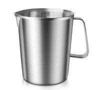 1000 ml Tasse a Mesurer En Acier Inoxydable, Verre Doseur En Acier Inoxydable, pour Cappuccino, Latte Et Expresso, Passe Au Lave-Vaisselle