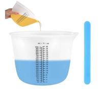 1000 ML Tasse Silicone Resine, Grand Verre de Mesure Flexible, Verre Doseur Silicone avec échelle, Bâtonnet Mélangeur, Mesurer Gobelet pour Résine Epoxy, Moules de Coulée, Bricolage à Main