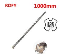 1000 mm, 1 pièce, rallonge de mèche extra longue SDS PLUS, mèche cruciforme, mèche pour marteau perforateur. Béton, murs, poinçonnage de pierre