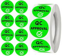 1000 Pack Green QC Approval Labels 1" for Warehouse Quality Control