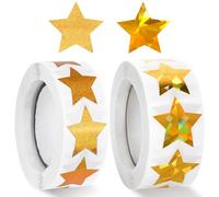 1000 pcs Autocollants Étoiles Dorées, 2,5 cm Autocollants de Récompense pour Enfants à L'école, Feuilles d'autocollants Étoiles pour Noël, Scrapbooking, DIY Cartes de Voeux, Enseignants, Parents