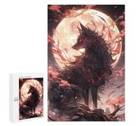 1000 PCS Black Sakura Kitsune Puzzle pour Adultes Jeux Relaxants Coupe de Précision Anniversaire Et Noël 1000 PCS
