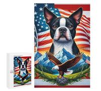 1000 PCS Casse-têtes pour Adolescents American Spirit Patriotic Artwork with Eagle and Flags Casse-têtes pour Adultes Jeu Pratique Défi Difficile Cadeaux Uniques pour Anniversaire Et Noël 1000 PCS