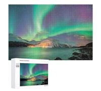 1000 PCS Casse-têtes pour Adolescents Aurora Borealis Over Snow-Capped Mountains Casse-têtes pour Adultes Jeu Pratique Défi Difficile Cadeaux Uniques pour Anniversaire Et Noël 1000 PCS
