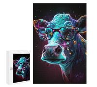 1000 PCS Casse-têtes pour Adolescents Colorful Cosmic Cow Glasses Casse-têtes pour Adolescents Activités Familiales pour Anniversaire, Noël Et Cadeaux Uniques 1000 PCS