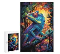 1000 PCS Casse-têtes pour Adolescents Colorful Lizard in Forest Casse-têtes pour Adolescents Activités Familiales pour Anniversaire, Noël Et Cadeaux Uniques 1000 PCS