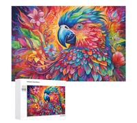 1000 PCS Casse-têtes pour Adolescents Colorful Parrot in Abstract Art Casse-têtes pour Adultes Jeu Pratique Défi Difficile Cadeaux Uniques pour Anniversaire Et Noël 1000 PCS