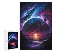 1000 PCS Casse-têtes pour Adolescents Cosmic Sunset Ocean Casse-têtes pour Adolescents Activités Familiales pour Anniversaire, Noël Et Cadeaux Uniques 1000 PCS