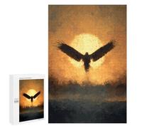 1000 PCS Casse-têtes pour Adolescents Eagle Sunset Painting Art Print Casse-têtes pour Adolescents Activités Familiales pour Anniversaire, Noël Et Cadeaux Uniques 1000 PCS