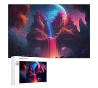 1000 PCS Casse-têtes pour Adolescents Enchanted Forest with Rainbow Waterfall Casse-têtes pour Adultes Jeu Pratique Défi Difficile Cadeaux Uniques pour Anniversaire Et Noël 1000 PCS