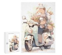 1000 PCS Casse-têtes pour Adolescents Floral Delivery Bear Scooter Ride Casse-têtes pour Adolescents Activités Familiales pour Anniversaire, Noël Et Cadeaux Uniques 1000 PCS