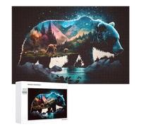 1000 PCS Casse-têtes pour Adolescents Nature's Majesty A Bear's Journey Through Colorful Landscapes Casse-têtes pour Adultes Jeu Pratique Défi Difficile Cadeaux Uniques pour Anniversaire Et Noël 1000
