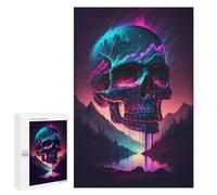 1000 PCS Casse-têtes pour Adolescents Neon Skull Reflection Landscape Casse-têtes pour Adultes Jeux Familiaux Défi Difficile Aidez Votre Cerveau À Faire Travailler 1000 PCS