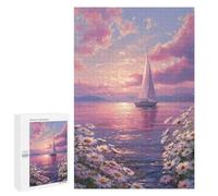 1000 PCS Casse-têtes pour Adolescents Ocean Serenity with Sailboat Casse-têtes pour Adolescents Activités Familiales pour Anniversaire, Noël Et Cadeaux Uniques 1000 PCS