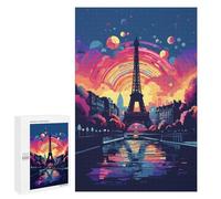 1000 PCS Casse-têtes pour Adolescents Paris Eiffel Tower Sunset Art Print Casse-têtes pour Adolescents Activités Familiales pour Anniversaire, Noël Et Cadeaux Uniques 1000 PCS