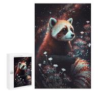 1000 PCS Casse-têtes pour Adolescents Red Panda with Flowers in Space -1 Casse-têtes pour Adolescents Activités Familiales pour Anniversaire, Noël Et Cadeaux Uniques 1000 PCS