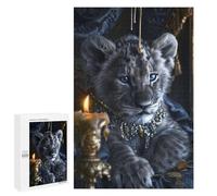 1000 PCS Casse-têtes pour Adolescents Royal Lion Cub Portrait-2 Casse-têtes pour Adolescents Activités Familiales pour Anniversaire, Noël Et Cadeaux Uniques 1000 PCS