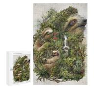 1000 PCS Casse-têtes pour Adolescents Sloth Family in Amazon Rainforest Casse-têtes pour Adolescents Activités Familiales pour Anniversaire, Noël Et Cadeaux Uniques 1000 PCS