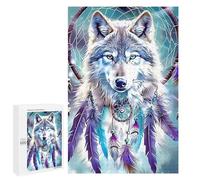 1000 PCS Casse-têtes pour Adolescents Wolf Dreamcatcher Wall Art Print Casse-têtes pour Adolescents Activités Familiales pour Anniversaire, Noël Et Cadeaux Uniques 1000 PCS