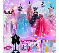 1000+Pcs- Fashion Design Kit, Kits de Création de Mode Pour Filles avec 6 Mannequins - Kits de Loisirs Créatifs, Kit de Couture Enfants, Cadeau D'anniversaire Pour Adolescentes 6 7 8 9 10 11 12+ ans