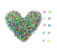 1000 Pcs Glow In The Dark Garden Pebbles - Rainbow Luminous Stones For Outdoor Walkway | Multi-Colour Glowing Stepping Stones For Garden Path, Solar Powered Decorative Rocks For Fish Tank & Aquarium,
