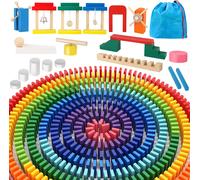1000 Pcs Jeu De Domino En Bois Blocs De Construction, Dominos Jeu De Construction Avec Sac, Blocs De Construction Colorés Jouet À Empiler Classique Cadeau Pour Enfant 3 4 5 (1000 Pcs)[Z2192]