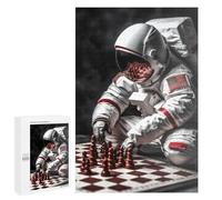 1000 PCS Jeux De Puzzle pour Adolescents Astronaut Playing Chess Jeux De Puzzle pour Adolescents : Détente, Divertissement Et Humour, Cadeaux Anti-Stress 1000 PCS