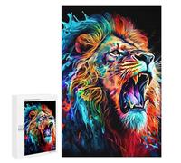 1000 PCS Jeux De Puzzle pour Adolescents Colorful Lion Roar Artwork -3 Jeux De Puzzle pour Adolescents : Détente, Divertissement Et Humour, Cadeaux Anti-Stress 1000 PCS