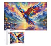 1000 PCS Jeux De Puzzle pour Adolescents Colorful Parrot in Fantasy Landscape Jeux De Puzzle pour Adolescents : Détente, Divertissement Et Humour, Cadeaux Anti-Stress 1000 PCS