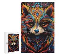 1000 PCS Jeux De Puzzle pour Adolescents Colorful Raccoon Artwork-6 Jeux De Puzzle pour Adolescents : Détente, Divertissement Et Humour, Cadeaux Anti-Stress 1000 PCS