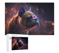 1000 PCS Jeux De Puzzle pour Adolescents Cosmic Canine A Bulldog's Journey Through The Stars Jeux De Puzzle pour Adolescents : Détente, Divertissement Et Humour, Cadeaux Anti-Stress 1000 PCS
