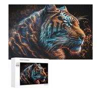 1000 PCS Jeux De Puzzle pour Adolescents Flame Tiger Digital Art -1 Jeux De Puzzle pour Adolescents : Détente, Divertissement Et Humour, Cadeaux Anti-Stress 1000 PCS