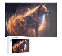 1000 PCS Jeux De Puzzle pour Adolescents Flaming Wolf Digital Art -1 Jeux De Puzzle pour Adolescents : Détente, Divertissement Et Humour, Cadeaux Anti-Stress 1000 PCS