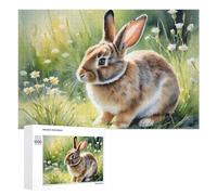 1000 PCS Jeux De Puzzle pour Adolescents Garden Rabbit Painting Jeux De Puzzle pour Adolescents : Détente, Divertissement Et Humour, Cadeaux Anti-Stress 1000 PCS