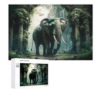 1000 PCS Jeux De Puzzle pour Adolescents Jungle Elephant Majesty -1 Jeux De Puzzle pour Adolescents : Détente, Divertissement Et Humour, Cadeaux Anti-Stress 1000 PCS
