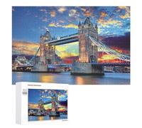 1000 PCS Jeux De Puzzle pour Adolescents London Bridge Sunset Puzzle -1 Jeux De Puzzle pour Adolescents : Détente, Divertissement Et Humour, Cadeaux Anti-Stress 1000 PCS