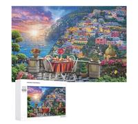 1000 PCS Jeux De Puzzle pour Adolescents Romantic Sunset Dinner Scene Puzzle Jeux De Puzzle pour Adolescents : Détente, Divertissement Et Humour, Cadeaux Anti-Stress 1000 PCS