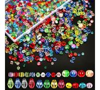 1000 PCS Perles Verre Facettes, Perle Cristal Colorées Résistant 4/6/8 mm | Rondes Perles Pour Bracelet, Perles Pour Bijoux En Vrac Avec Boîte De Rangement, Pour La Fabrication De Bijoux Colliers