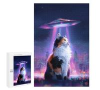 1000 PCS Puzzle Alien Cat Encounter Puzzle pour Adolescents Course De Vitesse Manuelle Liste De Souhaits avec Le Père Noël Jouets Jeux Éducatifs 1000 PCS
