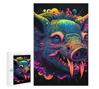 1000 PCS Puzzle Colorful Wild Boar Art Print Puzzle pour Adolescents Course De Vitesse Manuelle Liste De Souhaits avec Le Père Noël Jouets Jeux Éducatifs 1000 PCS