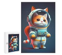 1000 PCS Puzzle Cute Astronaut Cat Toy Puzzle pour Adolescents Course De Vitesse Manuelle Liste De Souhaits avec Le Père Noël Jouets Jeux Éducatifs 1000 PCS