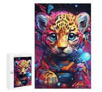 1000 PCS Puzzle Cyber Leopard in Space Suit Puzzle pour Adolescents Course De Vitesse Manuelle Liste De Souhaits avec Le Père Noël Jouets Jeux Éducatifs 1000 PCS
