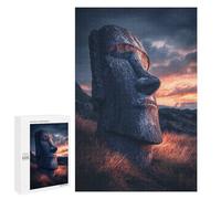 1000 PCS Puzzle Easter Island Statue Sunset-1 Puzzle pour Adolescents Course De Vitesse Manuelle Liste De Souhaits avec Le Père Noël Jouets Jeux Éducatifs 1000 PCS